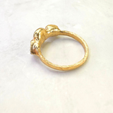 Ring 3 australische Opale, Gold plattiert Größe 61
