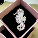 Anhänger Seepferdchen weißes Perlmutt, Silber925