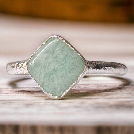 Ring with Amazonite, silver, size 59