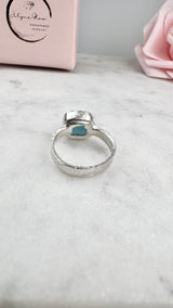 Ring with opals, silver, size 53