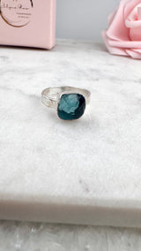 Ring with opals, silver, size 53