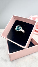 Ring with opals, silver, size 53