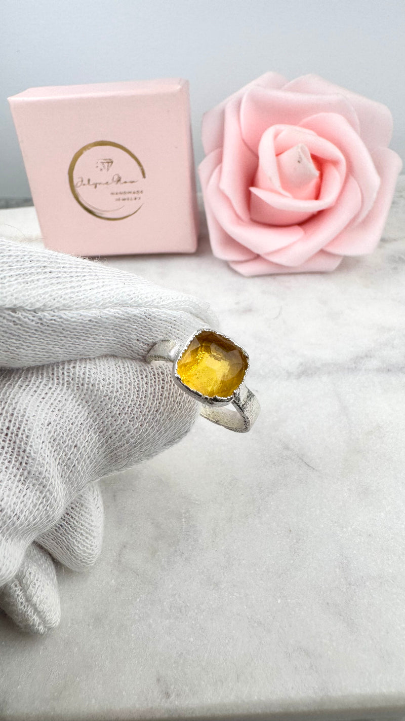 Bonbon Ring, gelb, Silber999, Größe 53