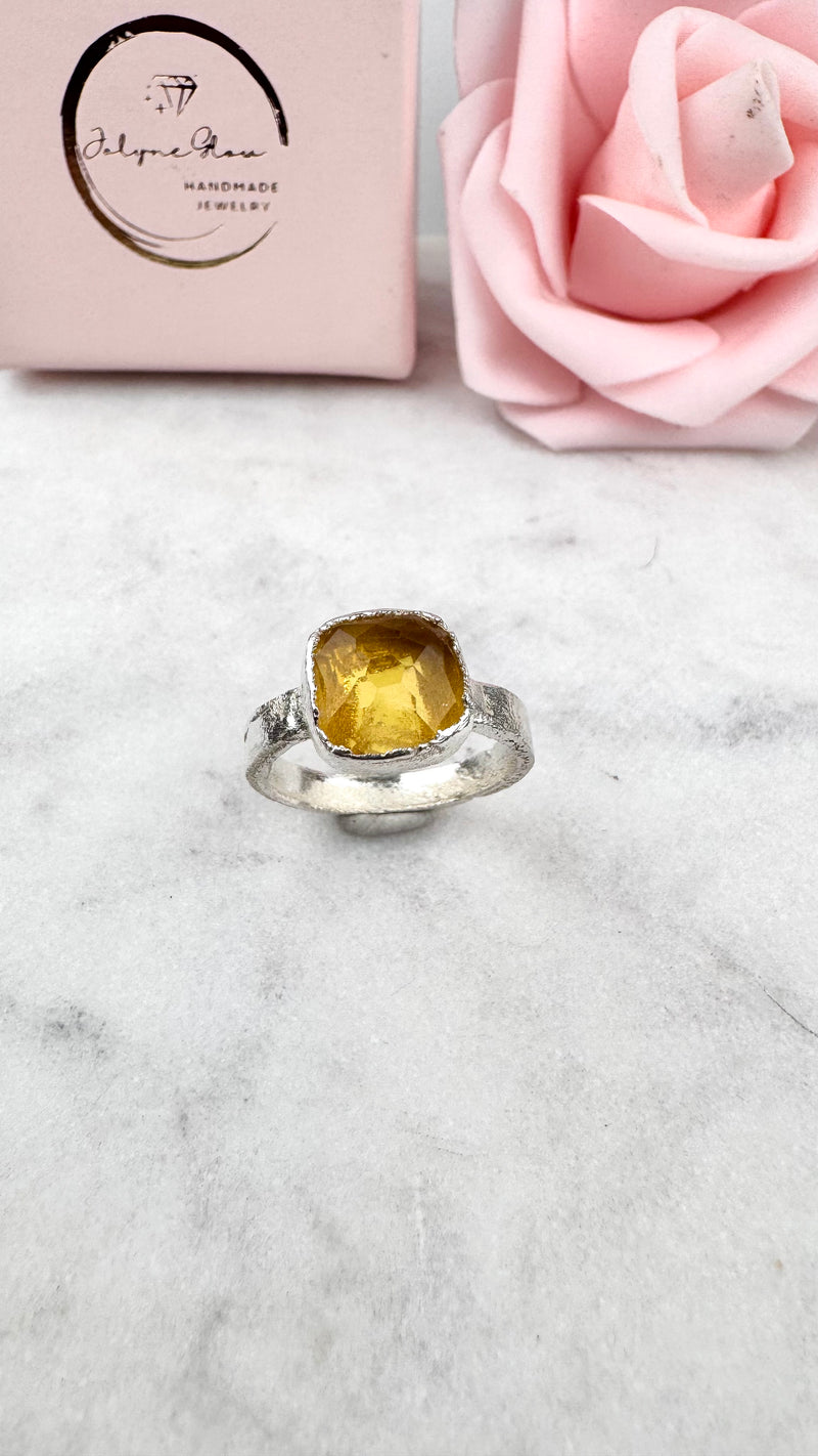 Bonbon Ring, gelb, Silber999, Größe 53