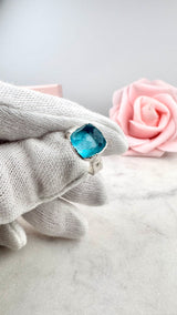 Ring with opals, silver, size 53