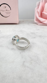 Ring with opals, silver, size 53