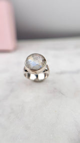 Mondstein Ring,  Silber925, verschiedene Größen, 49/51/53/55/61