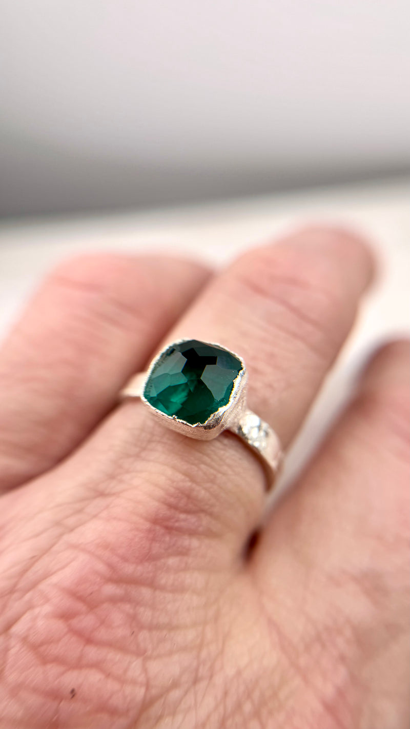 Bonbon Ring, Türkis, Silber999, Größe 50