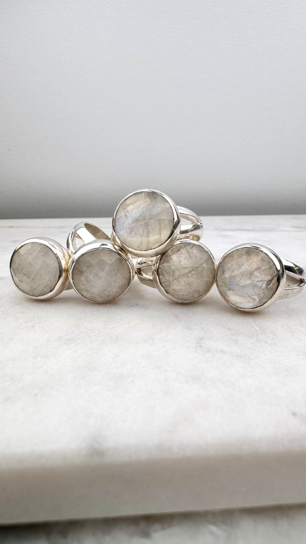 Mondstein Ring,  Silber925, verschiedene Größen, 49/51/53/55/61