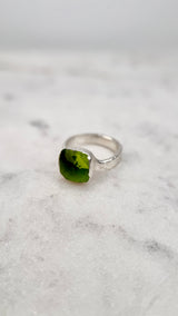 Bonbon Ring, hellgrün, Silber999, Größe 47