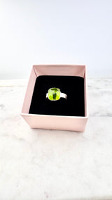 Bonbon Ring, hellgrün, Silber999, Größe 47