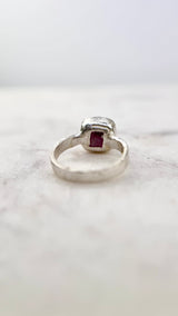 Ring with opals, silver, size 53