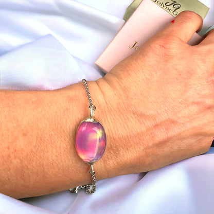 Armband mit Aurora Kristallopal, Silber