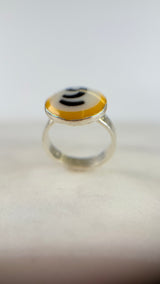Ring with opals, silver, size 53