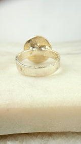Ring with opals, silver, size 53