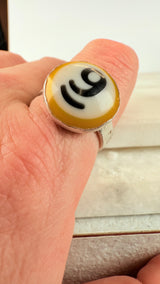 Ring with opals, silver, size 53