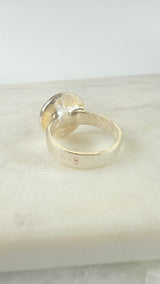 Ring with opals, silver, size 53