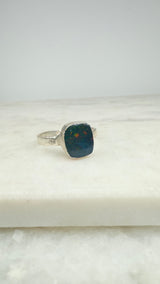 Ring australischer Opal, Silber, Größe 62