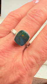 Ring australischer Opal, Silber, Größe 62