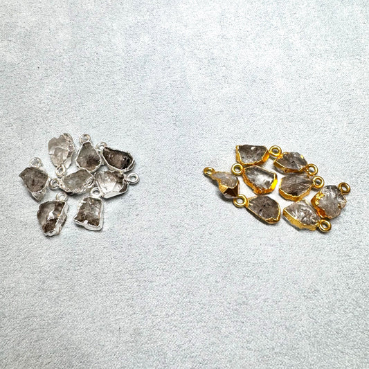 Monatsstein April, Herkimer Diamant Anhänger, Silber, Gold