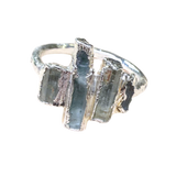 black raw crystal opal pendant with chain, silver 999