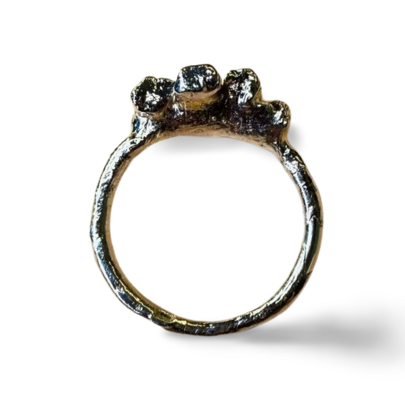 black raw crystal opal pendant with chain, silver 999