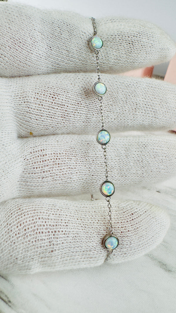 Armband mit kleinen Kristallopalen,  Silber925